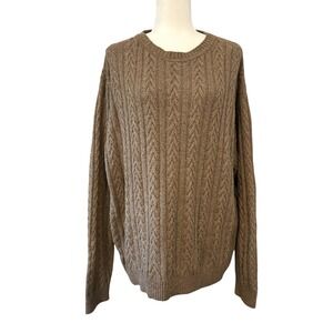 Scott Barber Italian Made 100% Baby Camel Hair Cable Knit Sweater Men's Large